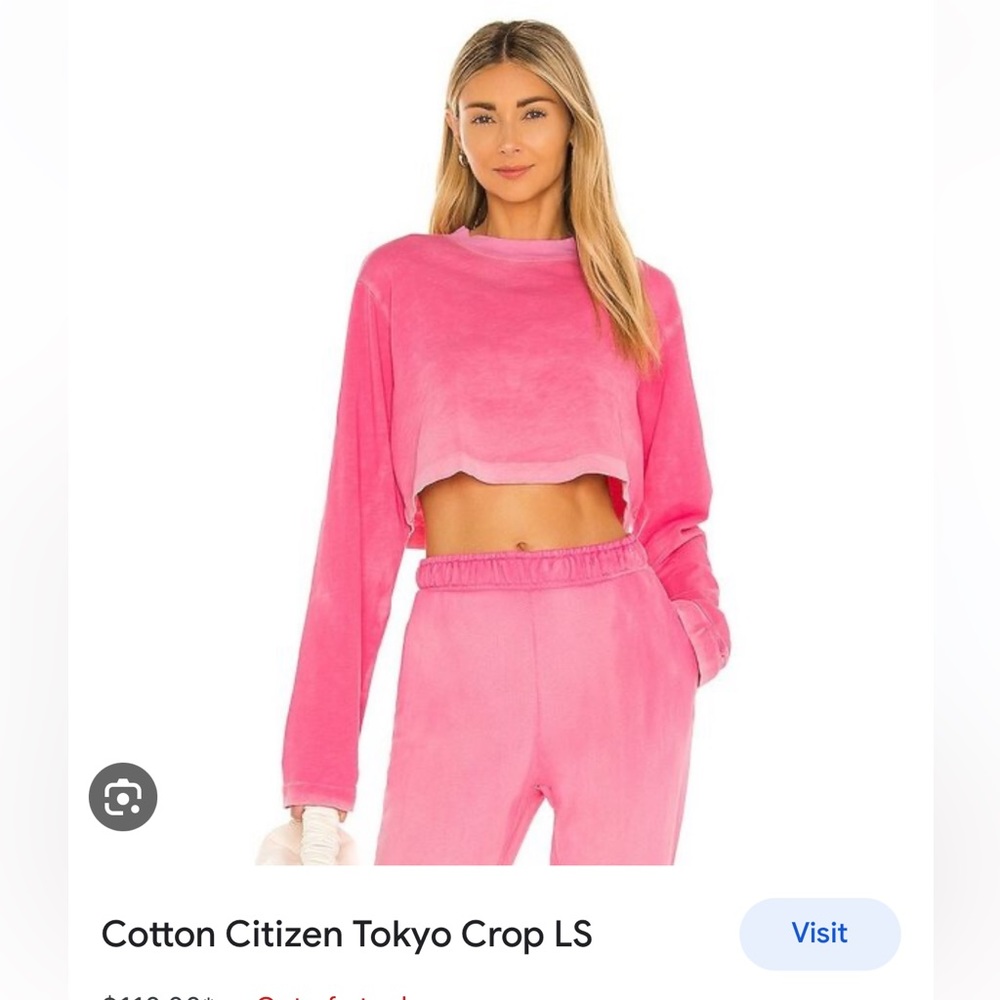 cotton citizen tokyo crop long sleeve pink